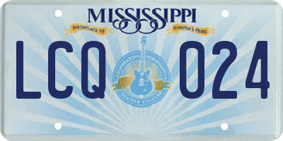 MS license plate LCQ024