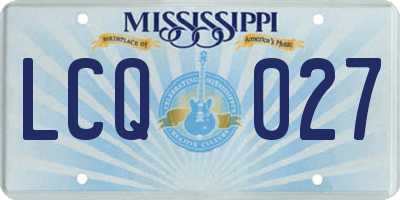 MS license plate LCQ027
