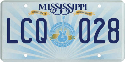 MS license plate LCQ028