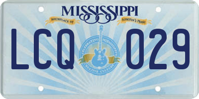 MS license plate LCQ029