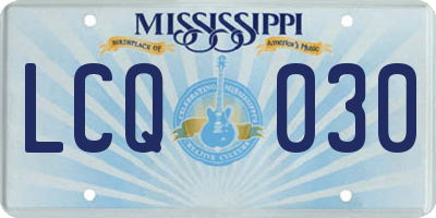 MS license plate LCQ030
