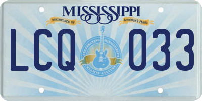 MS license plate LCQ033