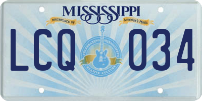 MS license plate LCQ034