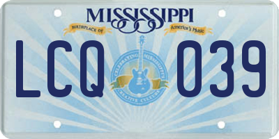 MS license plate LCQ039