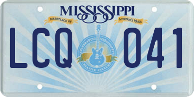 MS license plate LCQ041