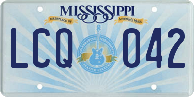 MS license plate LCQ042