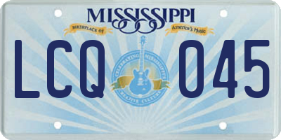 MS license plate LCQ045