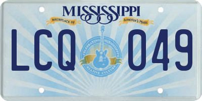 MS license plate LCQ049
