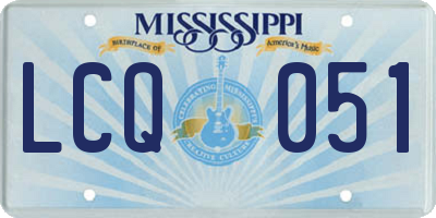 MS license plate LCQ051