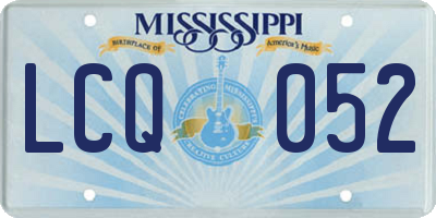 MS license plate LCQ052