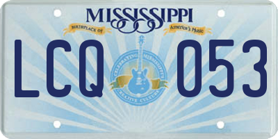 MS license plate LCQ053