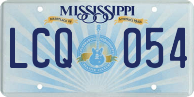 MS license plate LCQ054