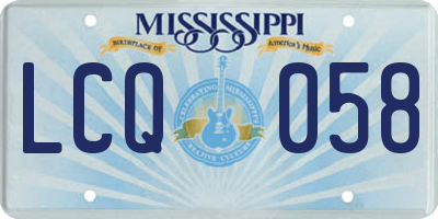 MS license plate LCQ058