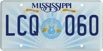 MS license plate LCQ060