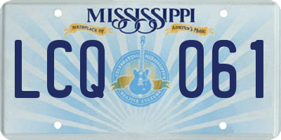 MS license plate LCQ061