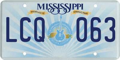 MS license plate LCQ063