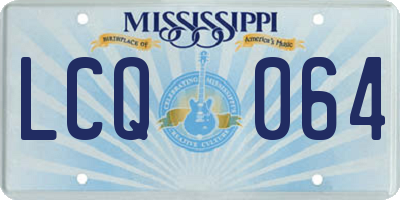MS license plate LCQ064