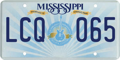 MS license plate LCQ065