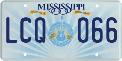 MS license plate LCQ066