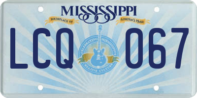 MS license plate LCQ067