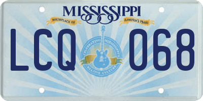 MS license plate LCQ068