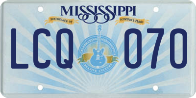 MS license plate LCQ070