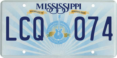 MS license plate LCQ074