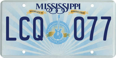 MS license plate LCQ077
