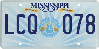 MS license plate LCQ078
