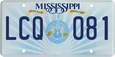 MS license plate LCQ081