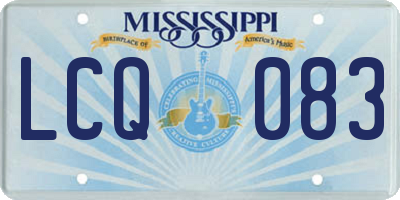 MS license plate LCQ083