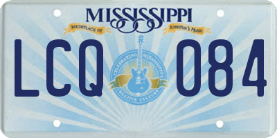 MS license plate LCQ084
