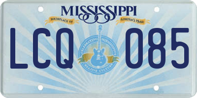 MS license plate LCQ085