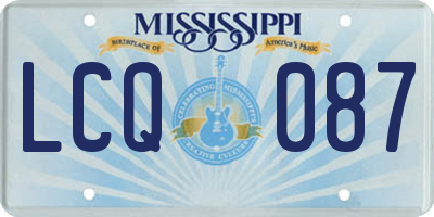 MS license plate LCQ087