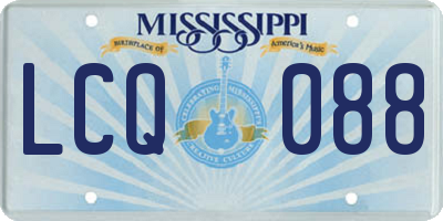 MS license plate LCQ088