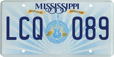 MS license plate LCQ089