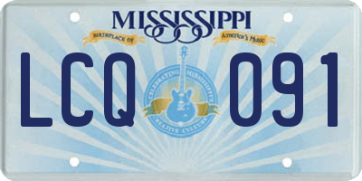 MS license plate LCQ091
