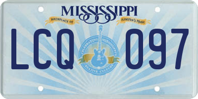 MS license plate LCQ097