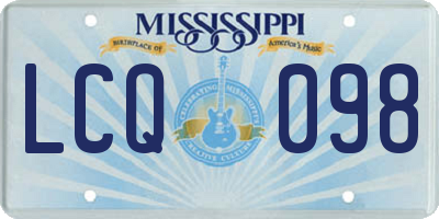 MS license plate LCQ098
