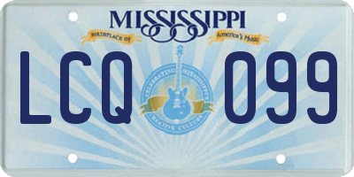 MS license plate LCQ099