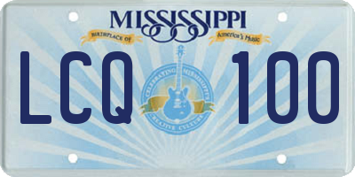 MS license plate LCQ100