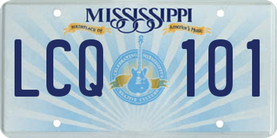 MS license plate LCQ101