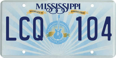 MS license plate LCQ104
