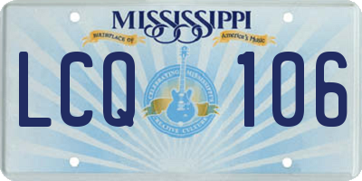 MS license plate LCQ106