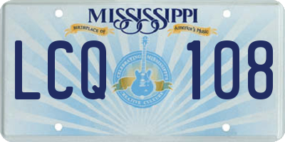 MS license plate LCQ108