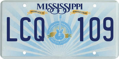 MS license plate LCQ109