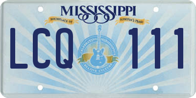 MS license plate LCQ111