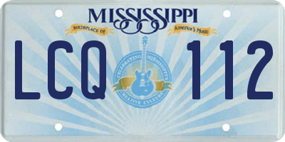 MS license plate LCQ112