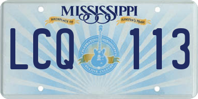 MS license plate LCQ113