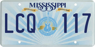 MS license plate LCQ117
